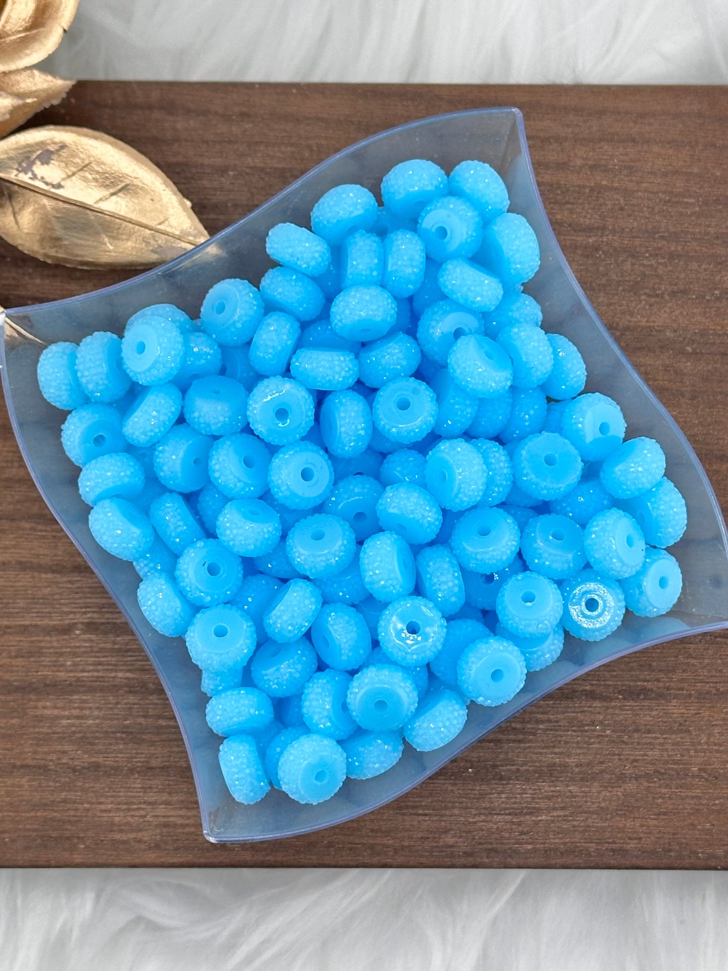 Resin Rhinestone Spacer 12mm ~ Baby Blue (10ct)