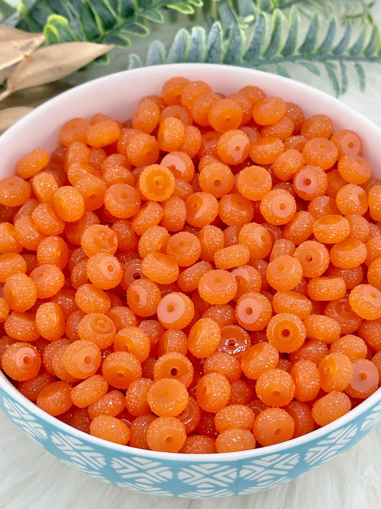 Resin Rhinestone Spacer 12mm ~ Orange (10ct)