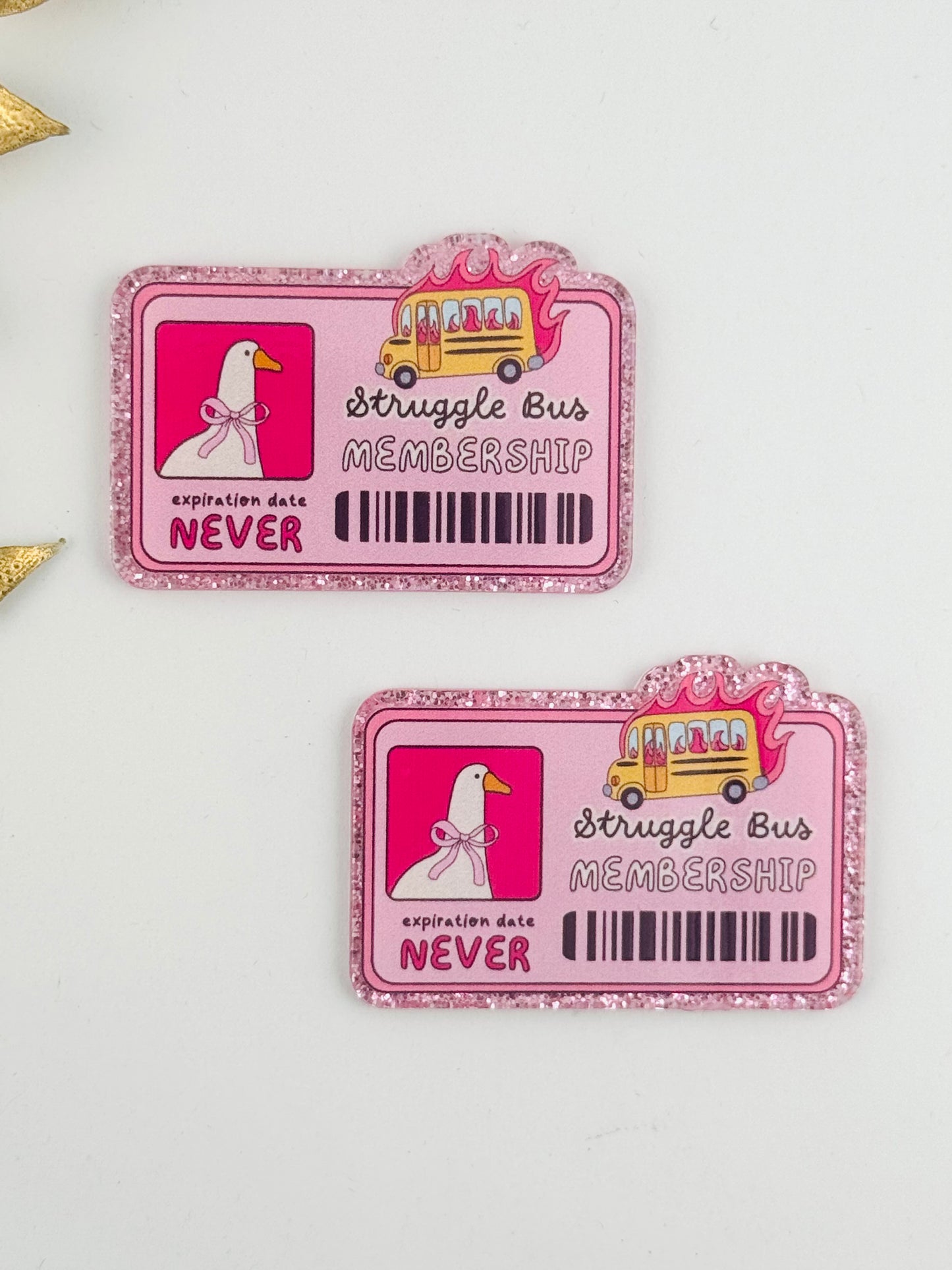 Glitter Acrylic Flatback ~ 264 ~ Struggle Bus Membership