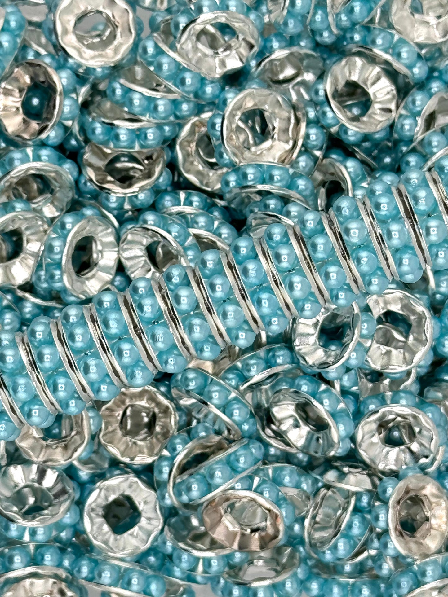 Pearl Gem 12mm Spacers ~ Large Hole (10ct)