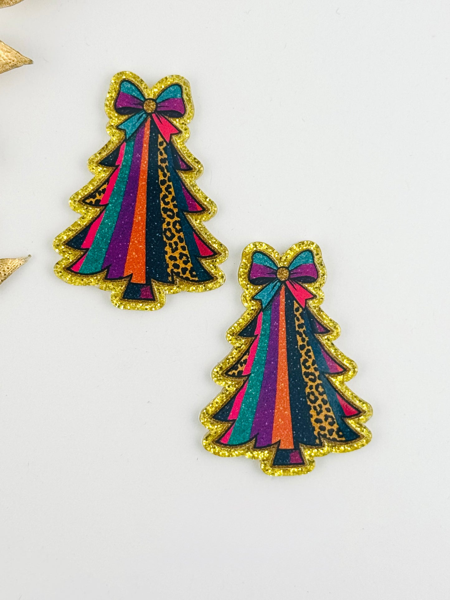 Glitter Acrylic Flatback ~ 122 ~ Stripe Tree