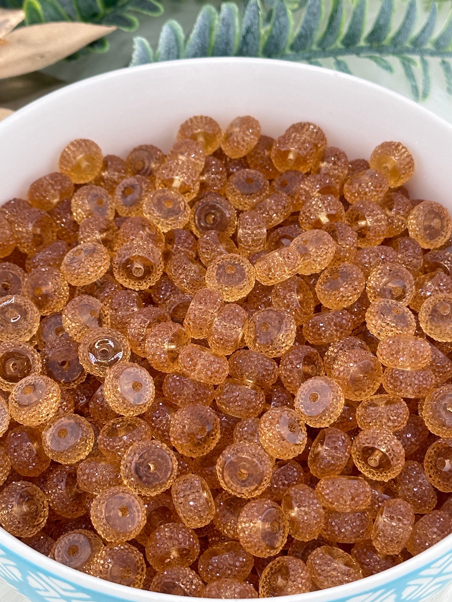 Resin Rhinestone Spacer 12mm ~ Translucent Brown (10ct)