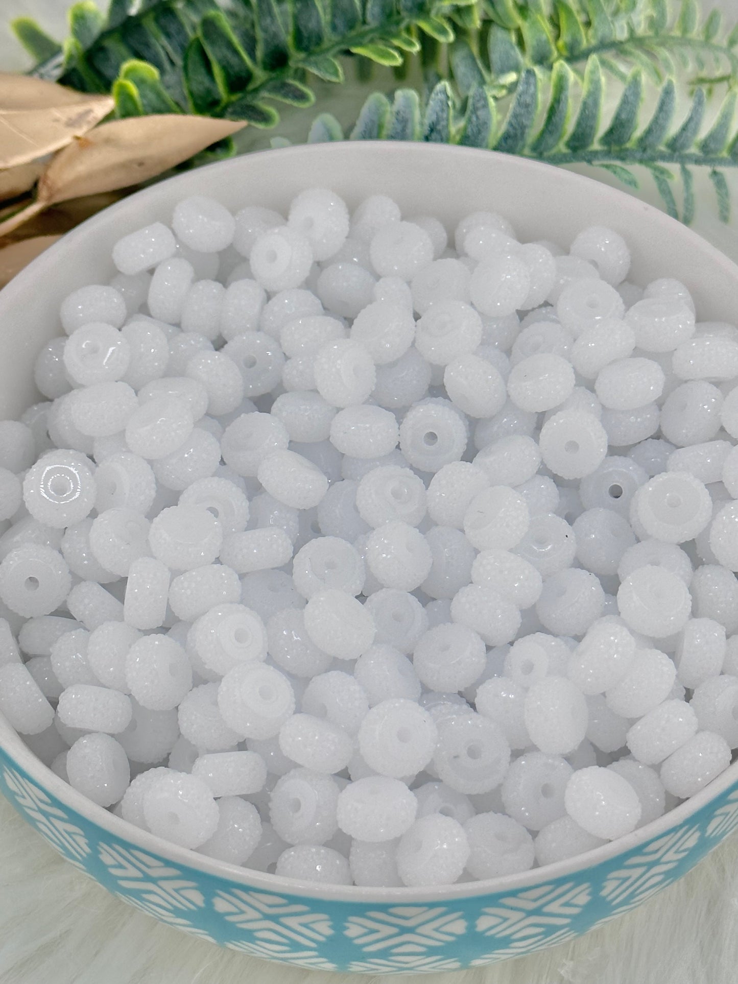 Resin Rhinestone Spacer 12mm ~ White (10ct)