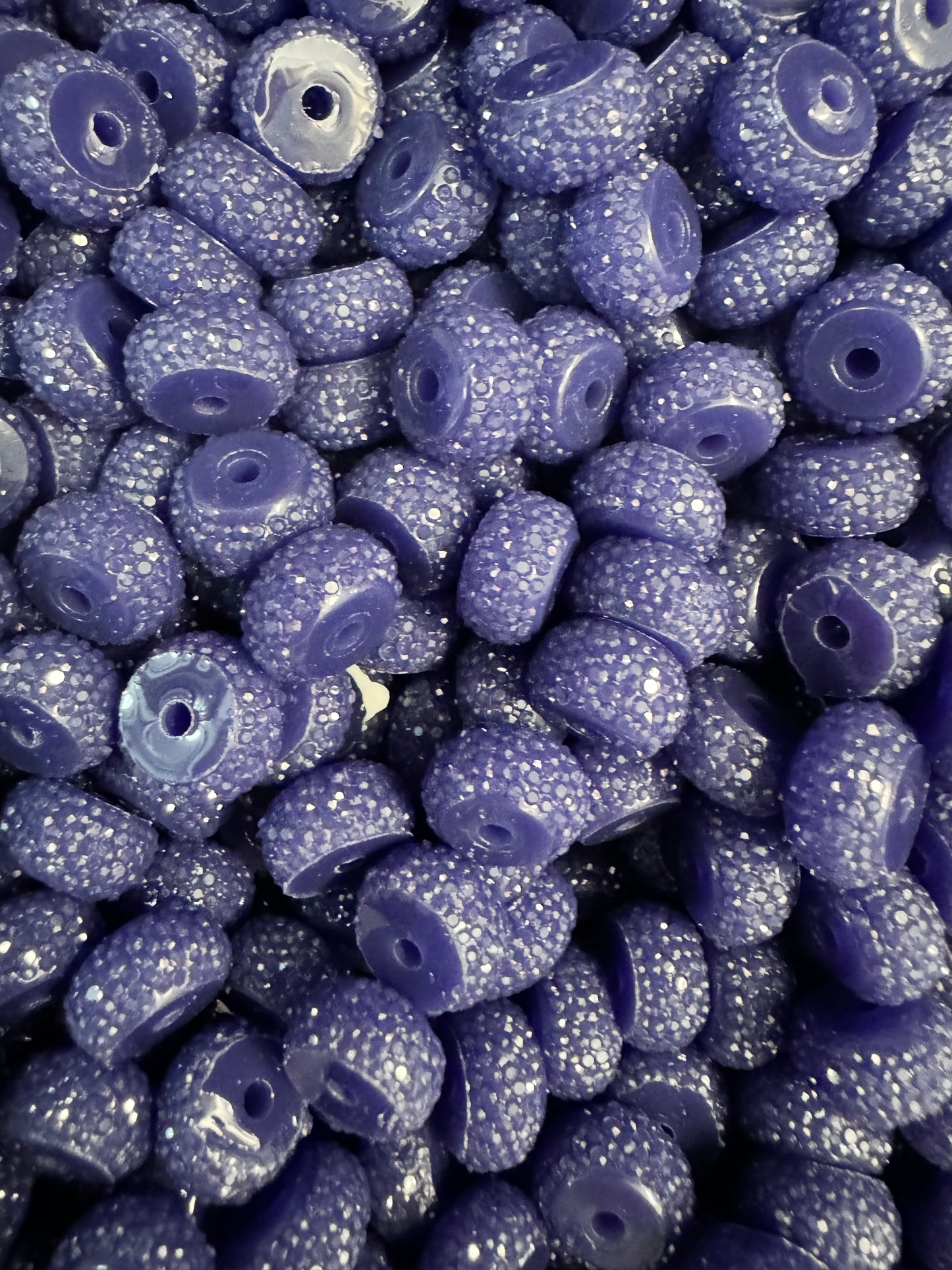 Resin Rhinestone Spacer 12mm ~ Twilight Purple (10ct)