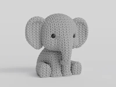 Knitted Buddy - Elphie the Elephant Focal & Topper
