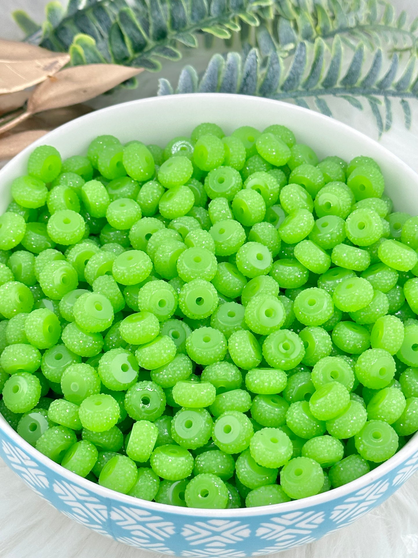 Resin Rhinestone Spacer 12mm ~ Apple Green (10ct)