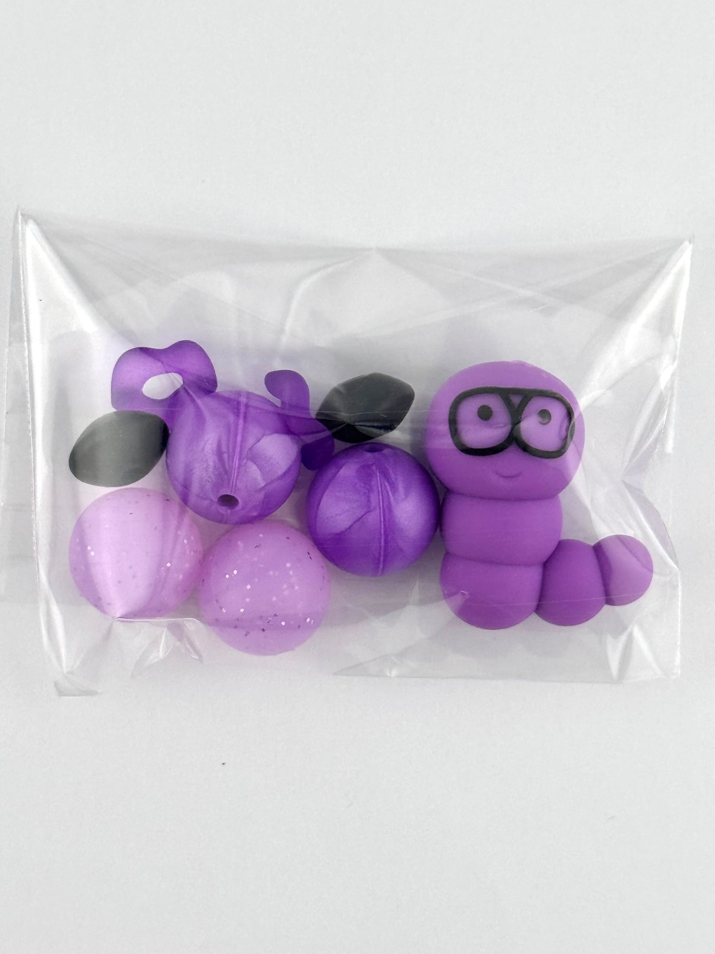 Bead Bag - Purple Book Worm