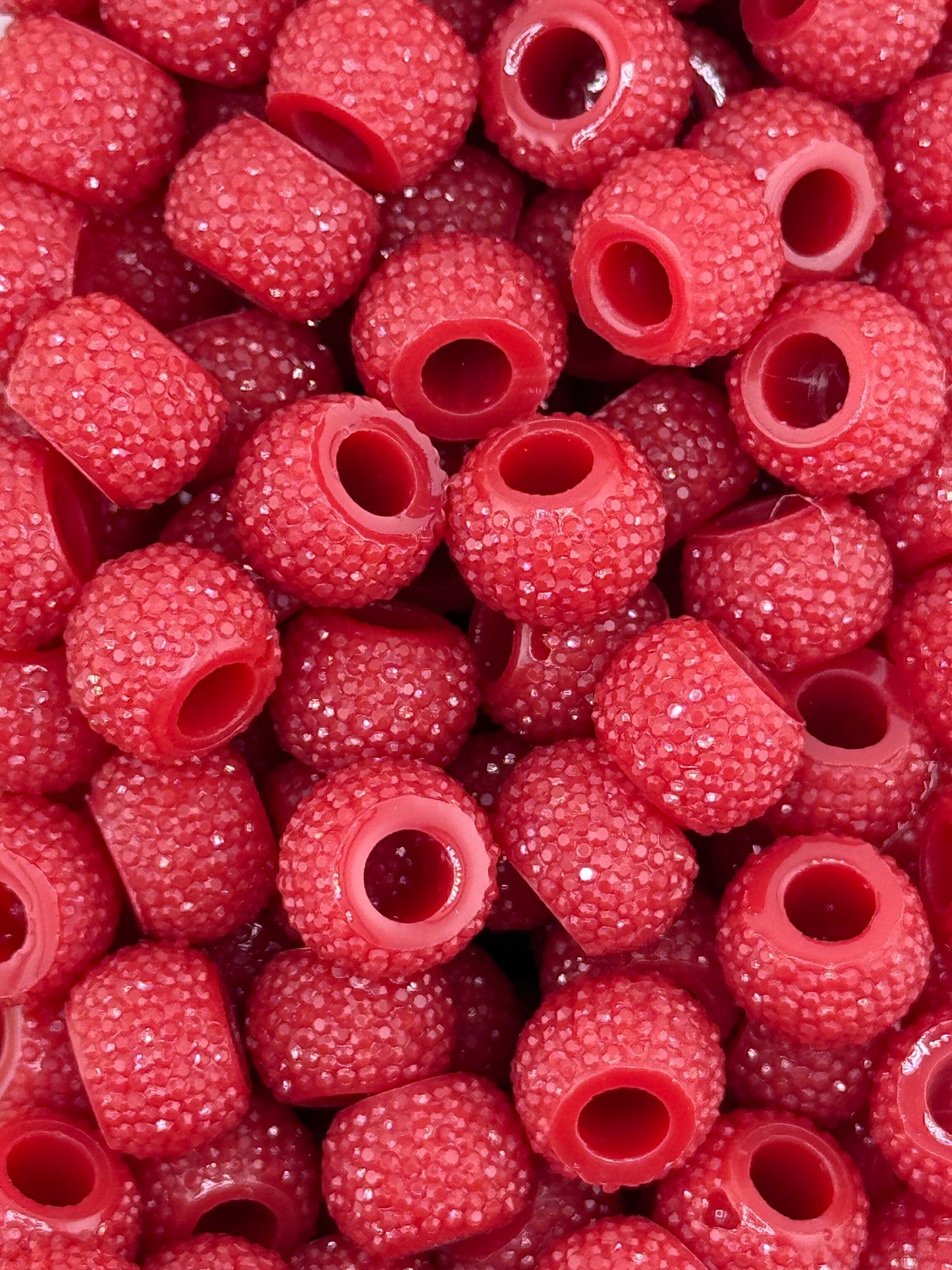 Resin Rhinestone Spacer 12mm ~ Wide Large Hole ~ Maroon (10ct)