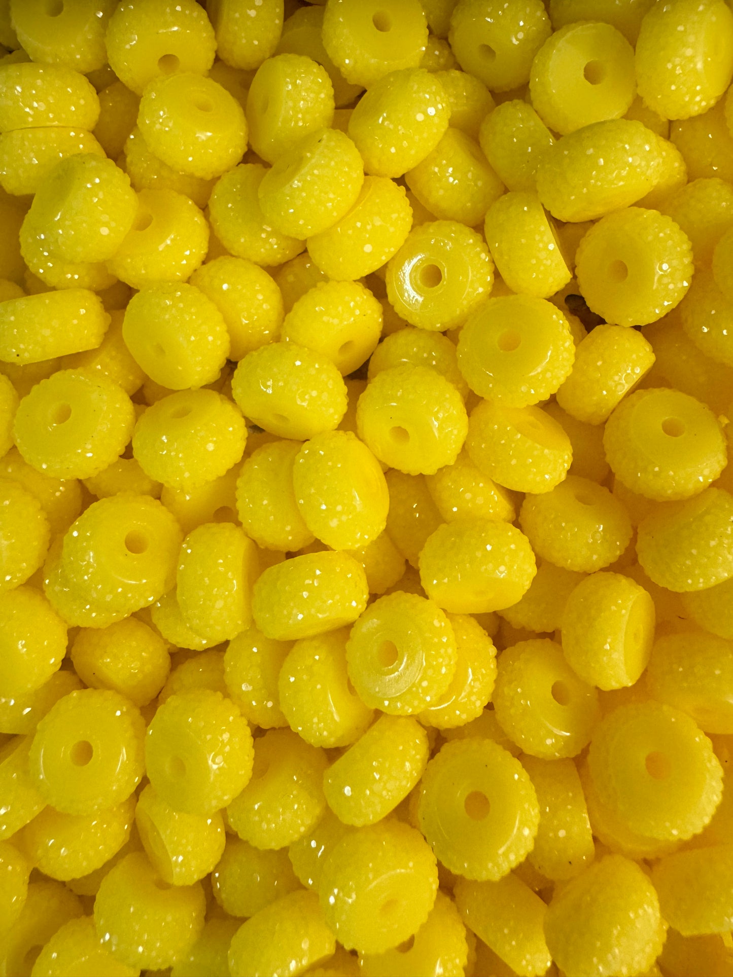 Resin Rhinestone Spacer 12mm ~ Bright Yellow (10ct)