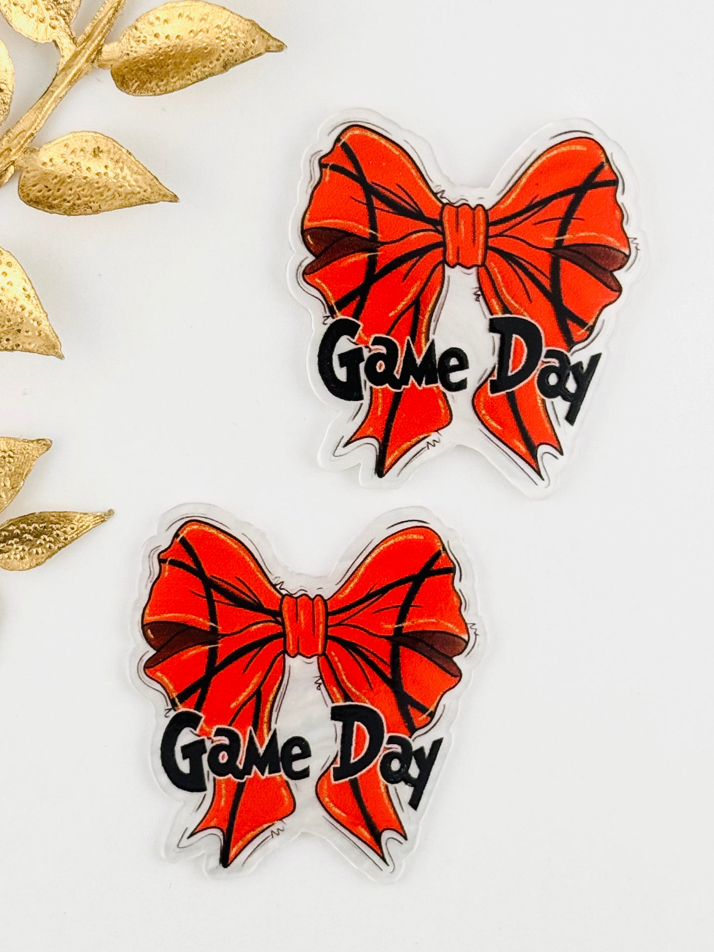 Glitter Acrylic Flatback ~ 258 ~ Game Day Bow