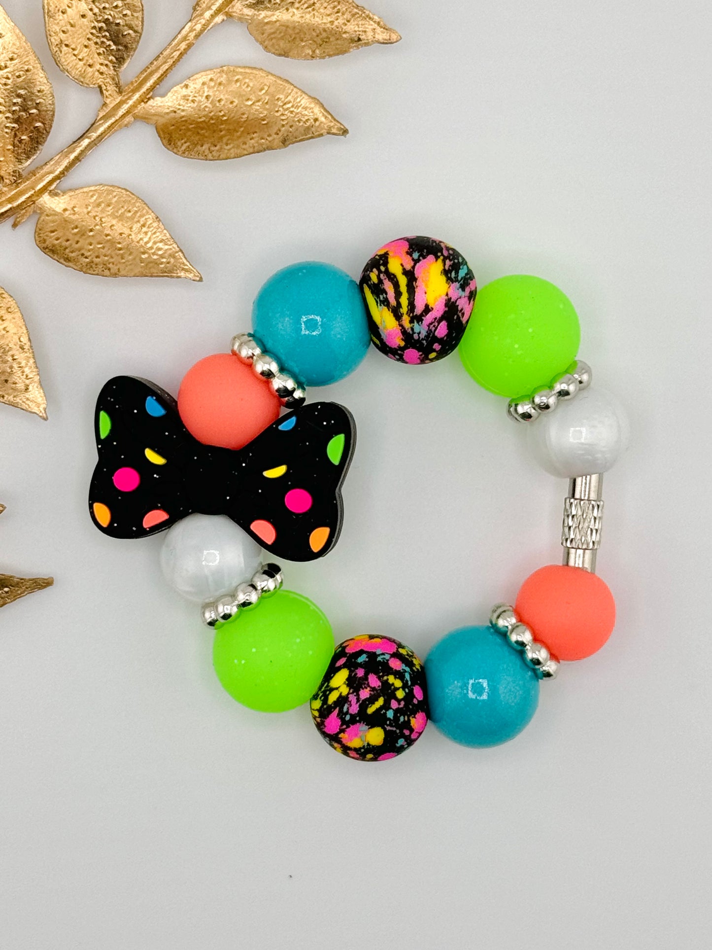 (Wholesale) Cup Charm ~ Neon Bow