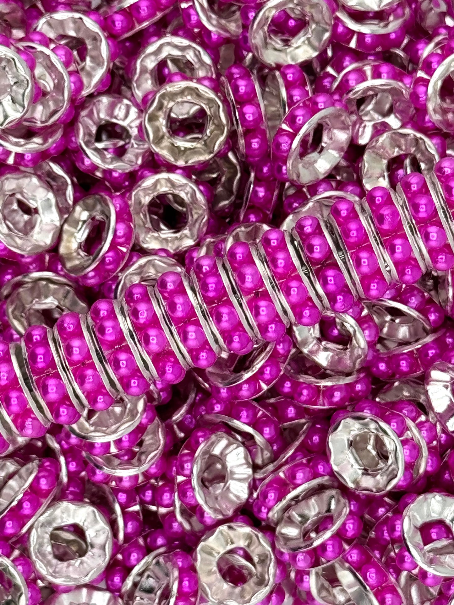 Pearl Gem 12mm Spacers ~ Large Hole (10ct)
