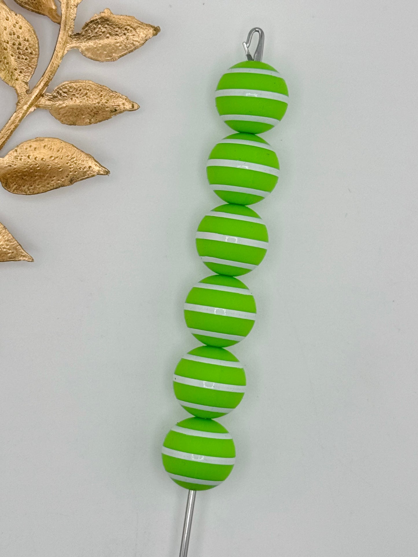 P167 Summer Green Stripe Print