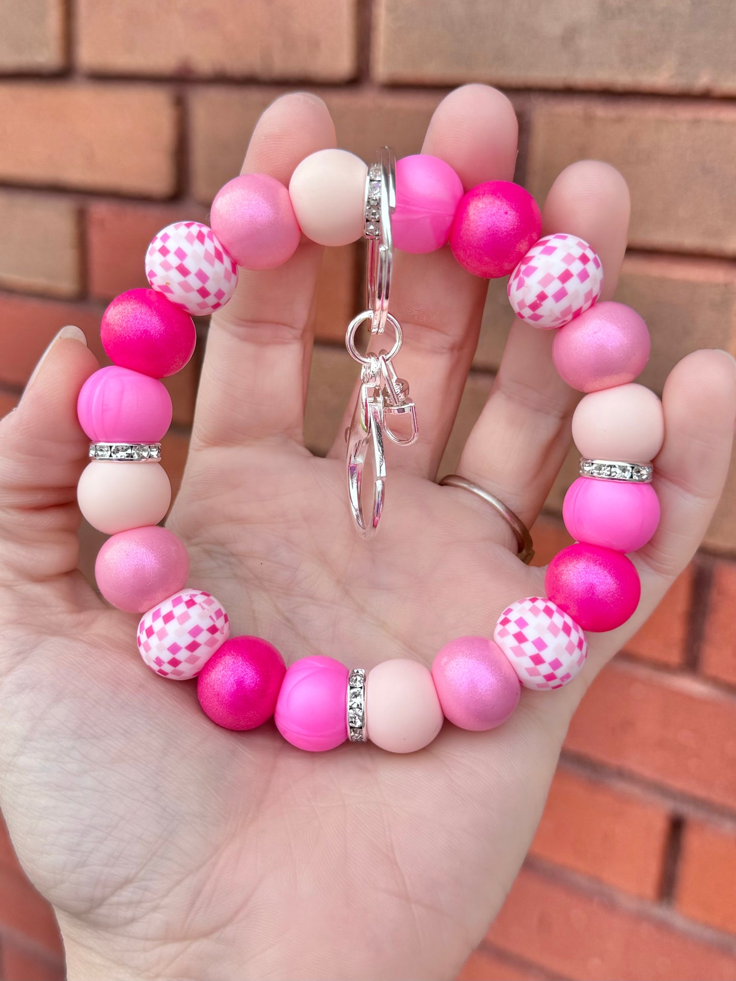 (Wholesale) Wristlet ~ Princess Pink Checker