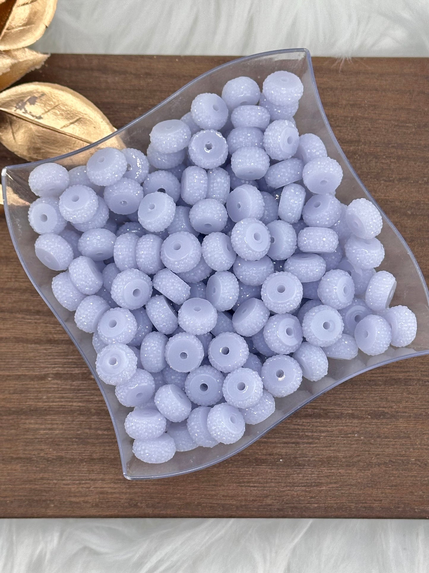 Resin Rhinestone Spacer 12mm ~ Light Blue Gray (10ct)