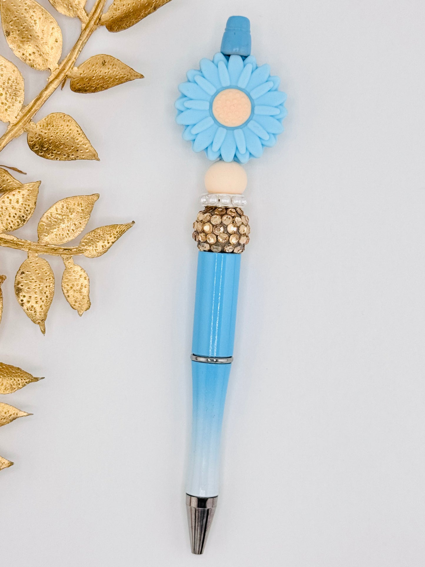 (Wholesale) Baby Blue Daisy Pen
