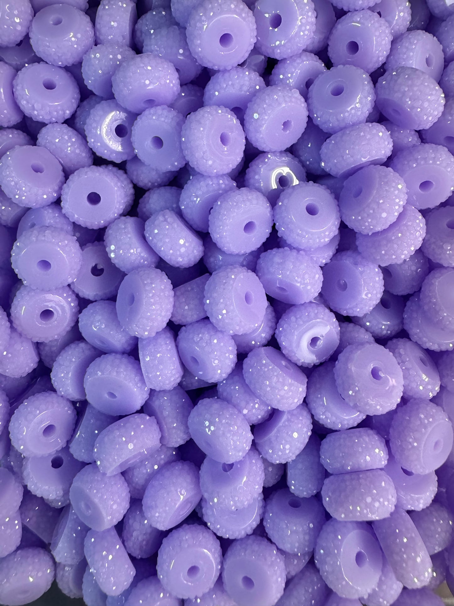 Resin Rhinestone Spacer 12mm ~ Macaron Purple (10ct)