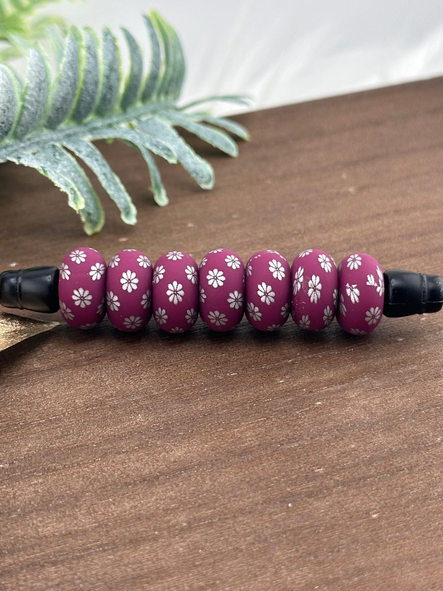 Metallic Daisy Red Wine *Exclusive 14mm Abacus