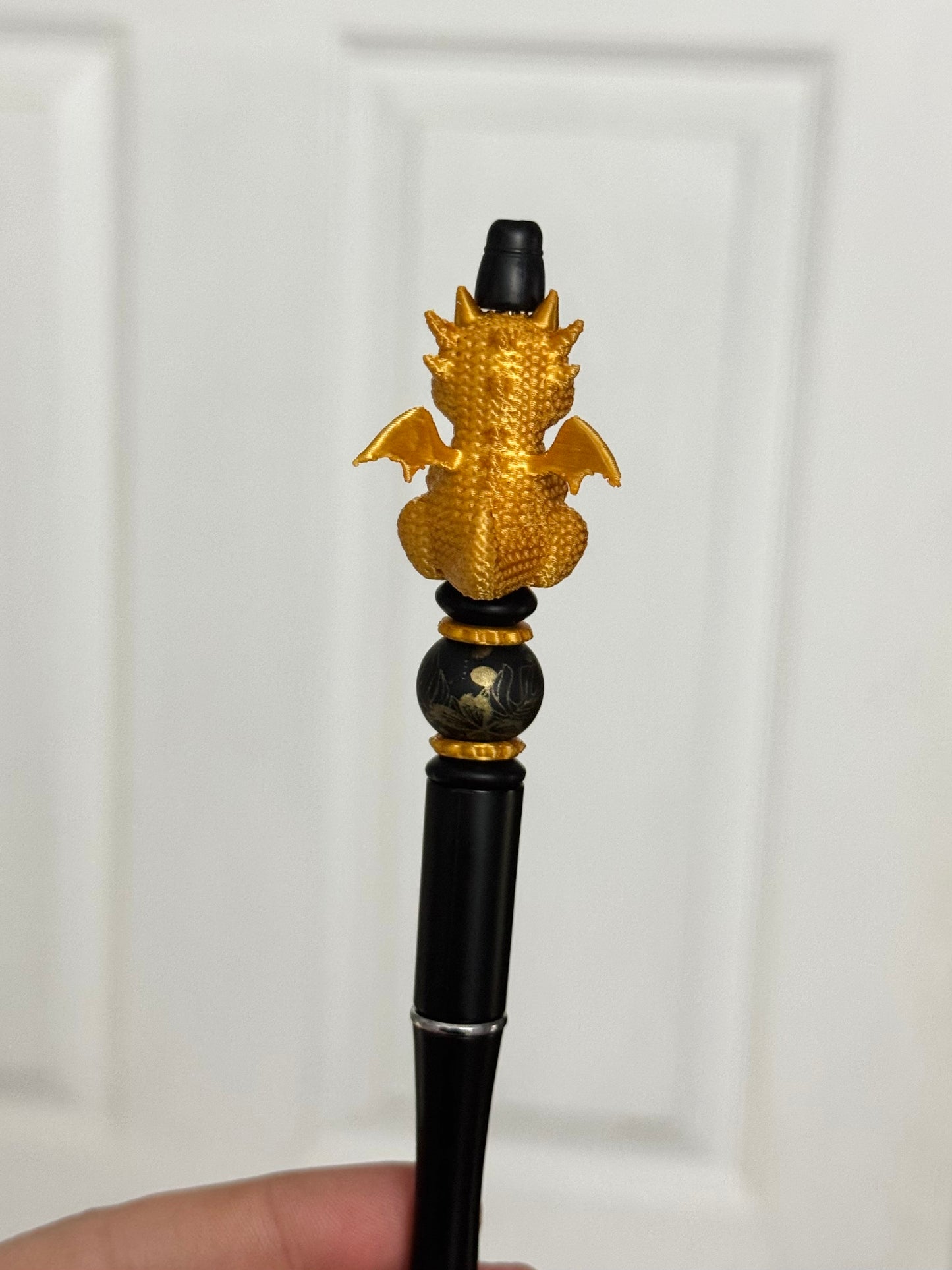 Knitted Buddy - Golden the Dragon Focal & Topper