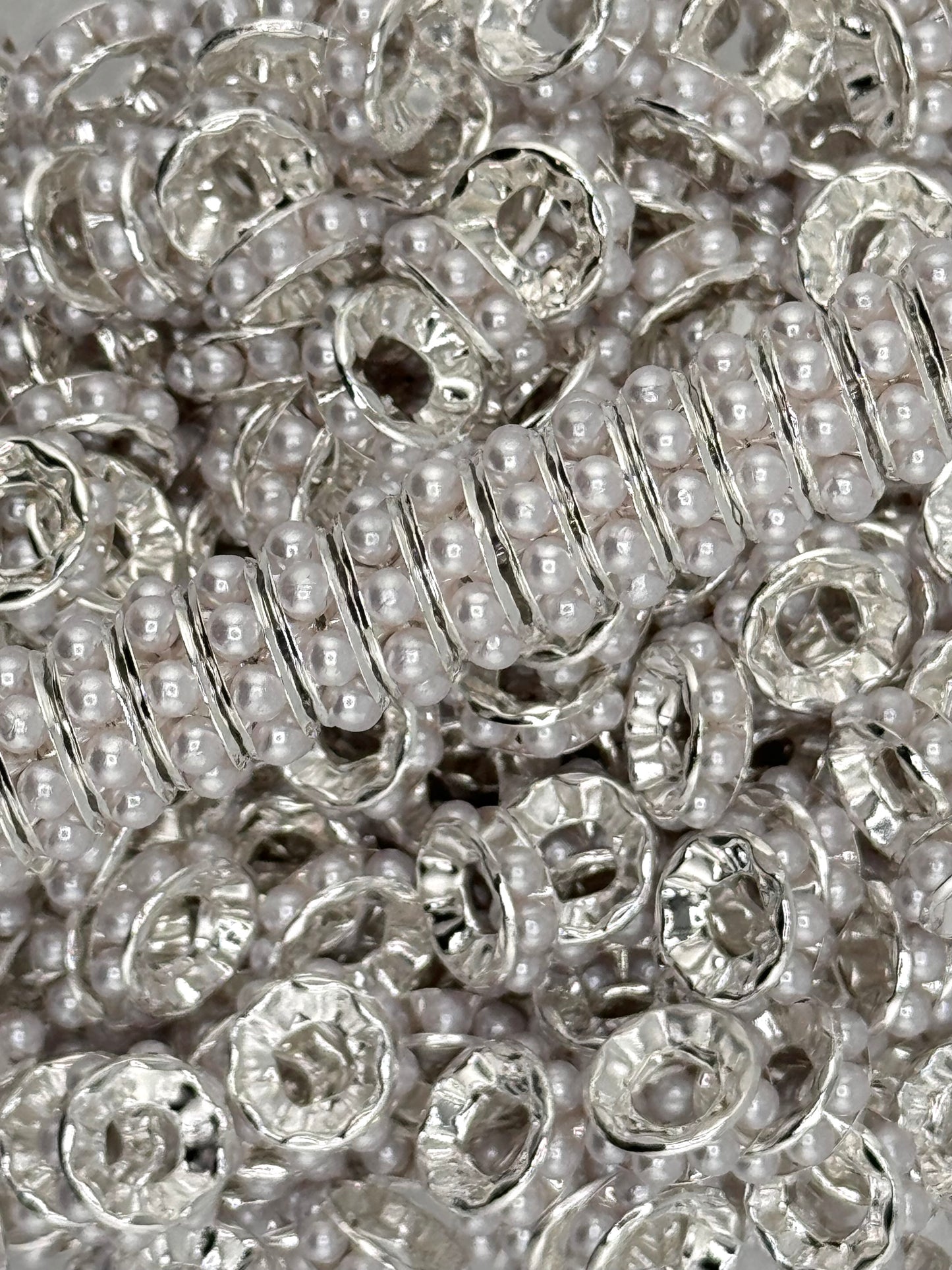 Pearl Gem 12mm Spacers ~ Large Hole (10ct)
