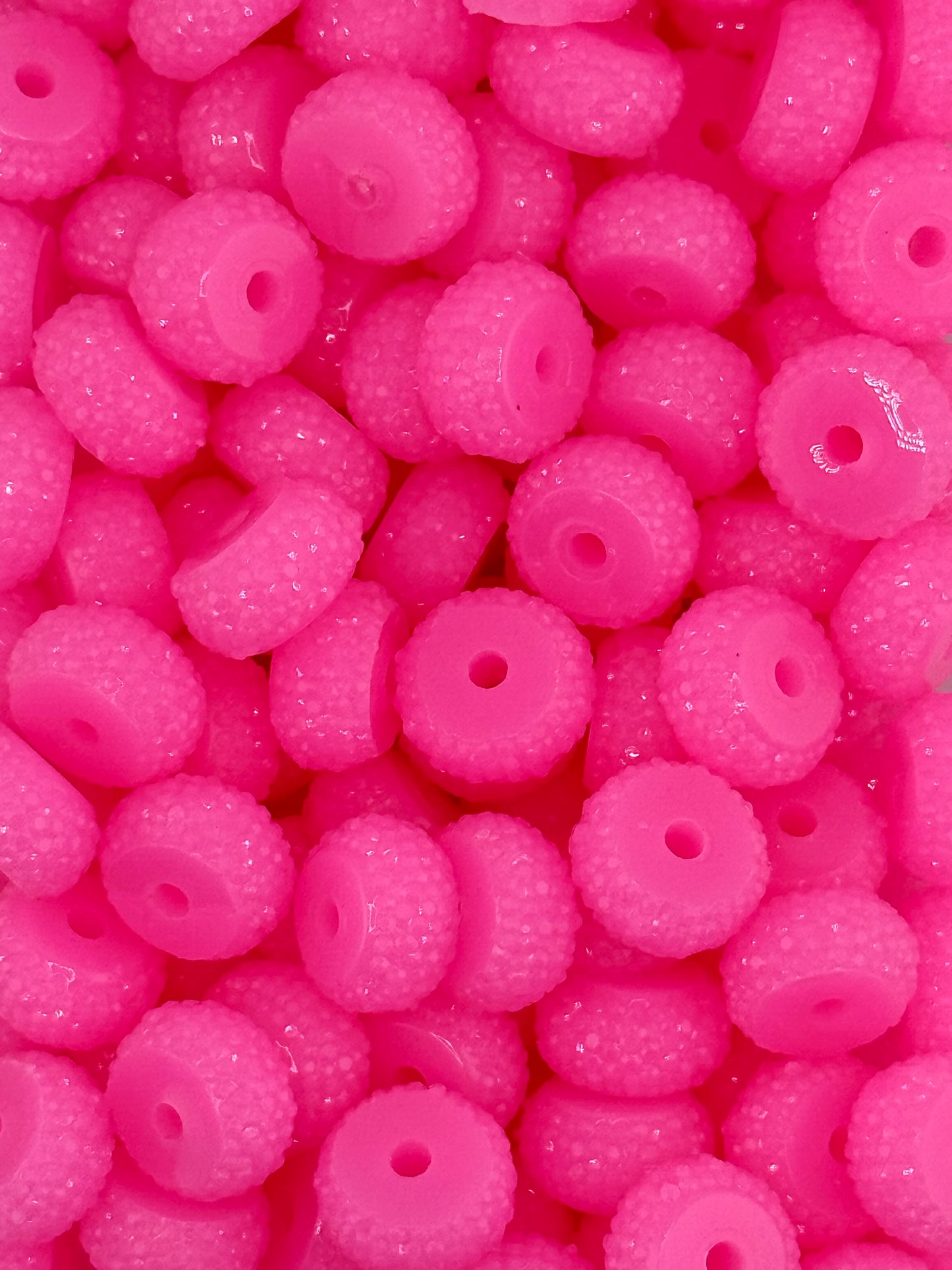 Resin Rhinestone Spacer 12mm ~ Hot Pink (10ct)