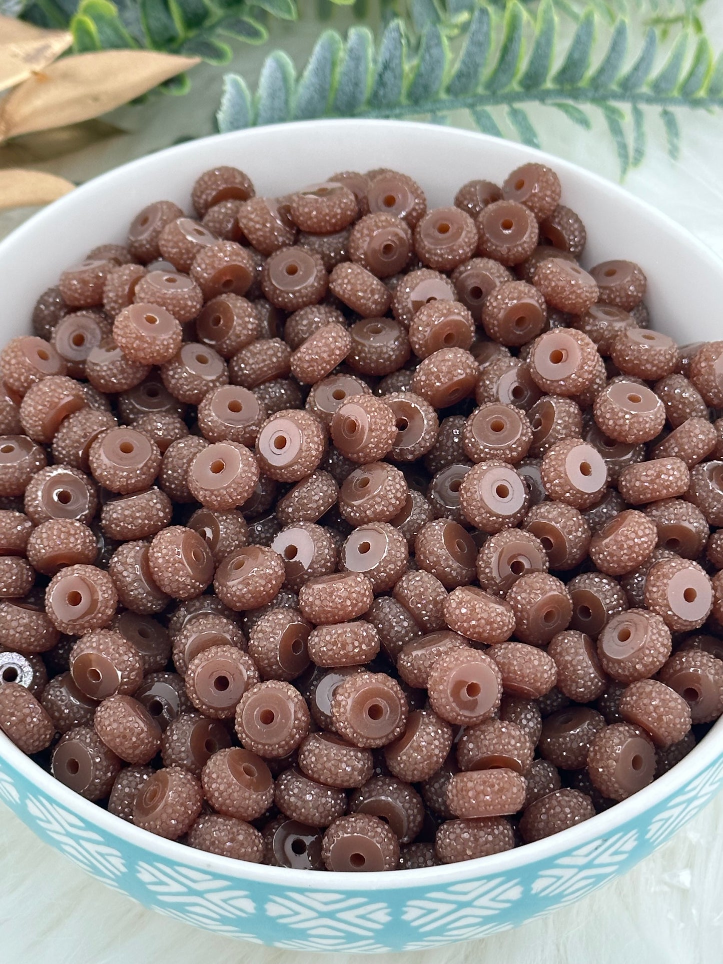 Resin Rhinestone Spacer 12mm ~ Brown (10ct)