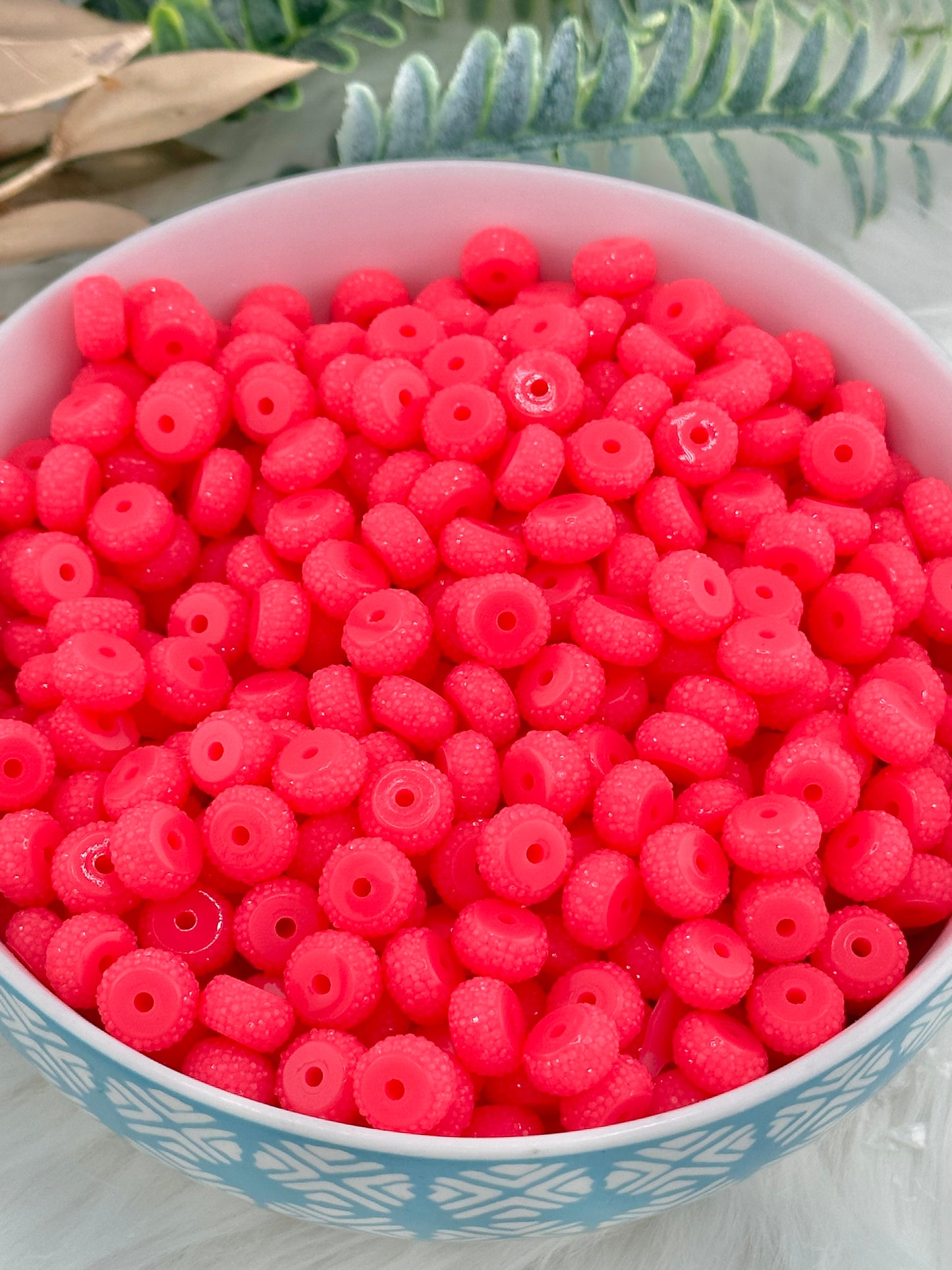 Resin Rhinestone Spacer 12mm ~ Shocking Pink (10ct)