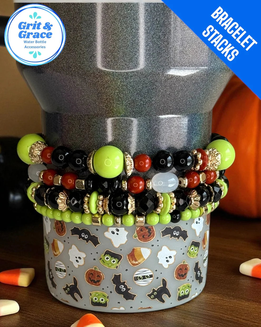 Candy Apple Stretchy Cup Bracelets (Set of 4)