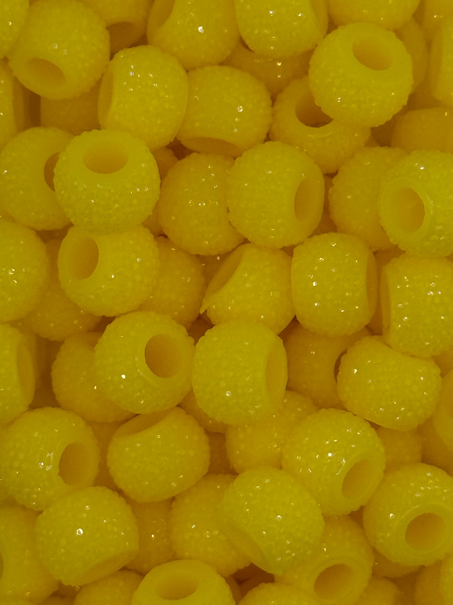 Resin Rhinestone Spacer 12mm ~ Wide Large ~ Bright Yellow (10ct)