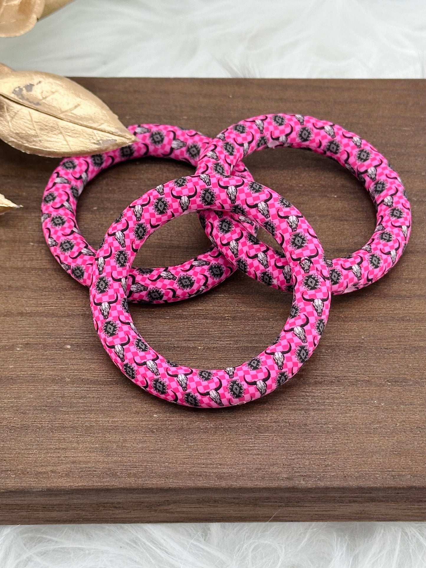 Printed Silicone Ring 65mm - Custom Checkered Longhorn