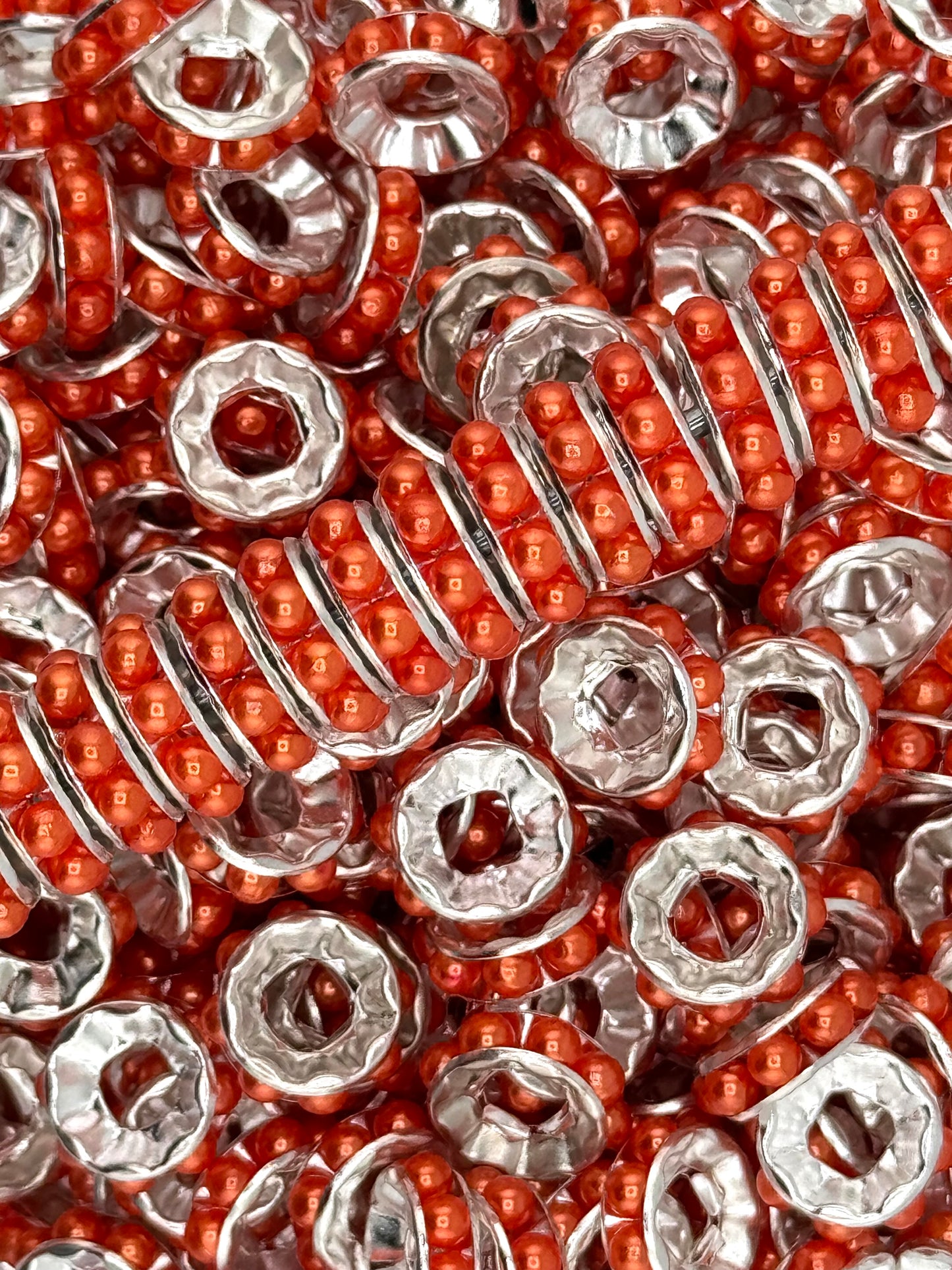 Pearl Gem 12mm Spacers ~ Large Hole (10ct)