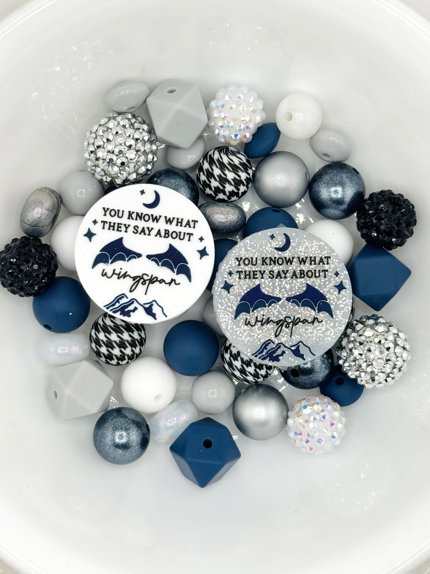 Silicone & Acrylic Bead Mix (48pc) ~ Wingspan