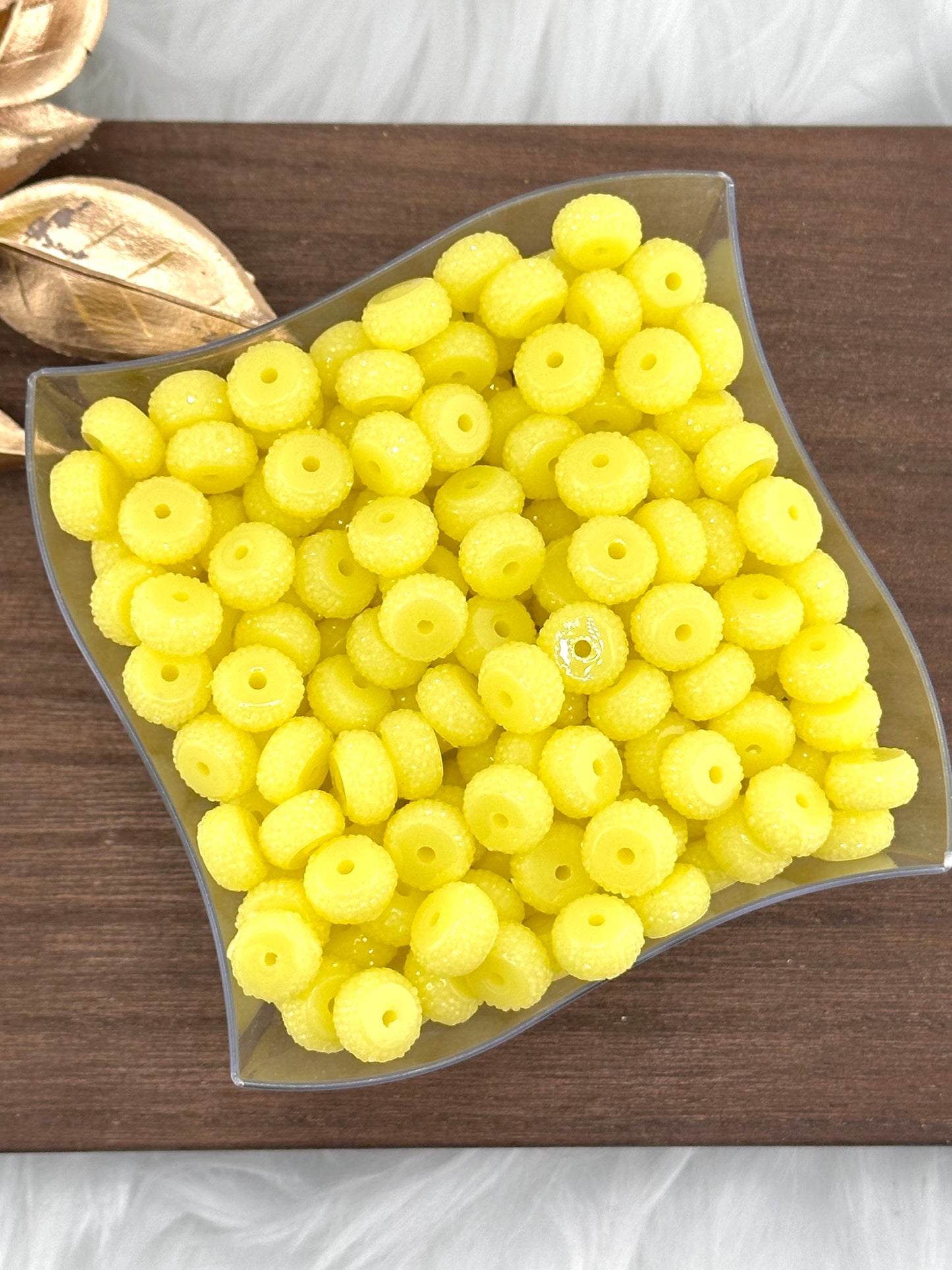 Resin Rhinestone Spacer 12mm ~ Banana (10ct)