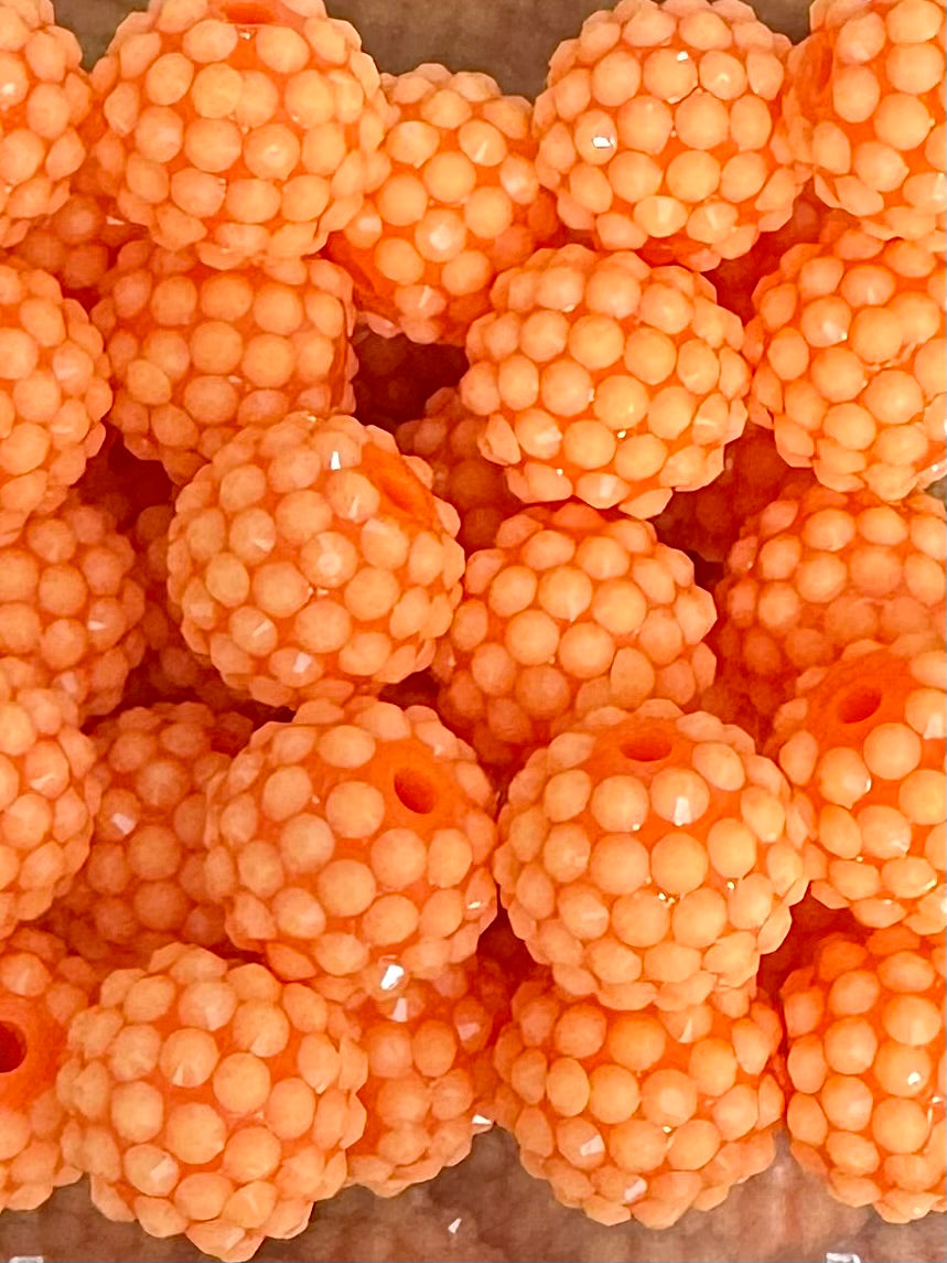 Waxberry Rhinestone 16mm Acrylic ~ Orange