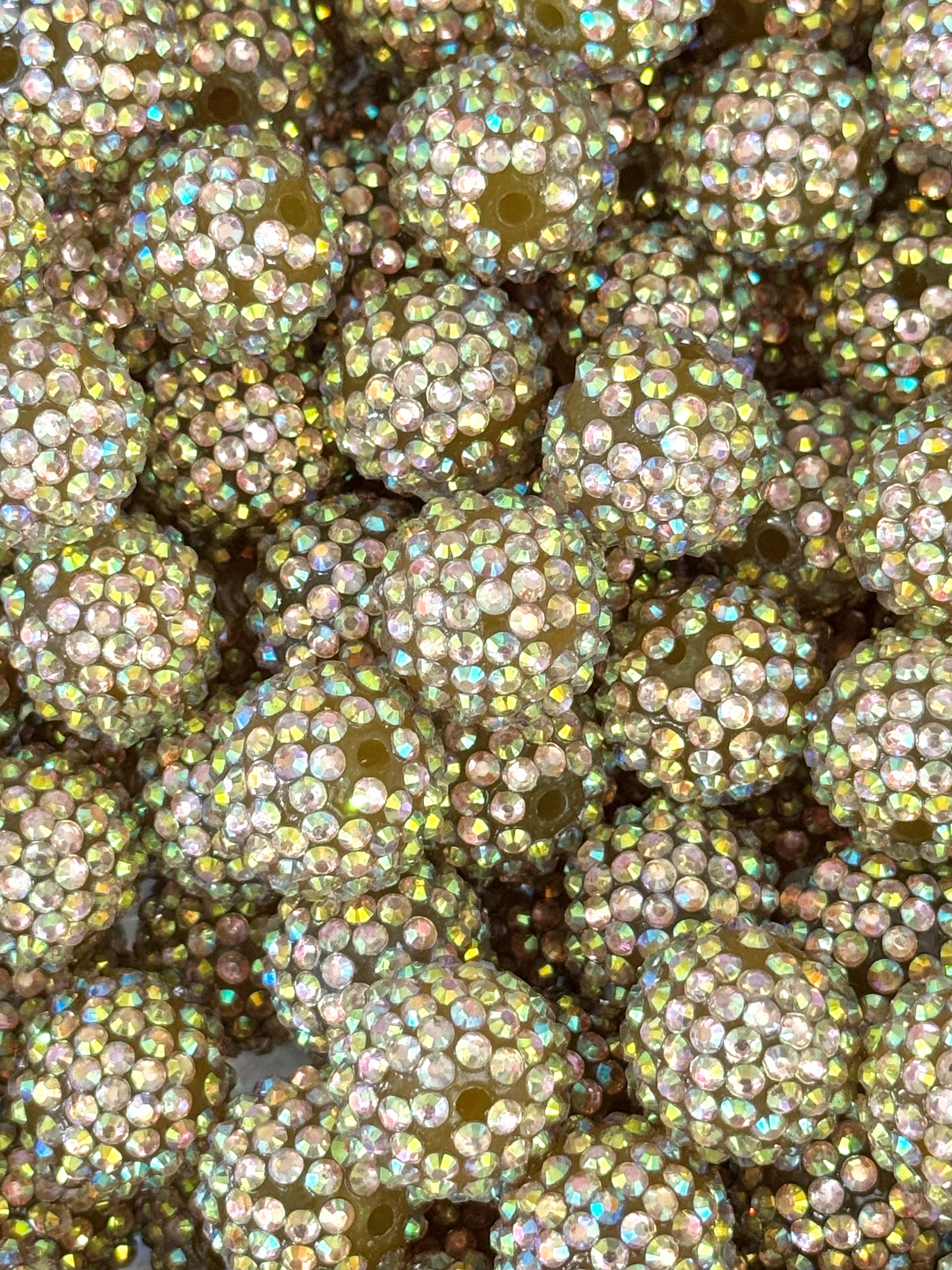 Rhinestone 20mm Acrylic ~ Clear Light Gold