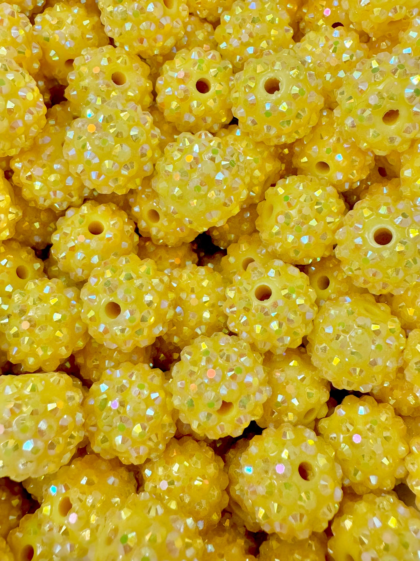 Yellow Rhinestone 16mm Acrylic