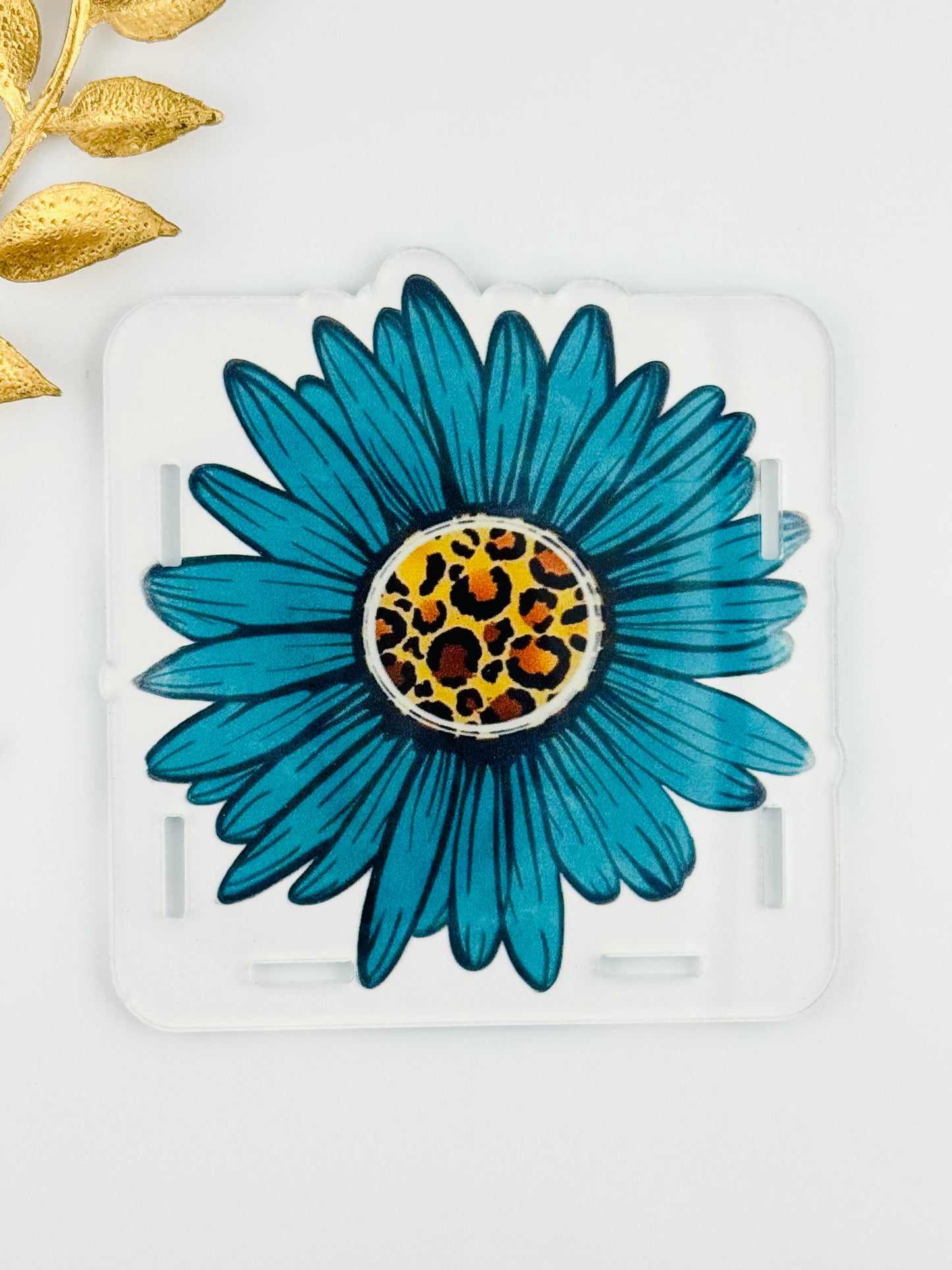 Acrylic Storage Box ~ Blue Gerber Daisy