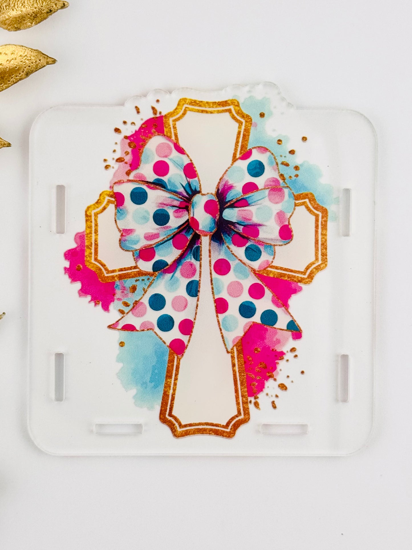 Acrylic Storage Box ~ Watercolor Cross *Custom