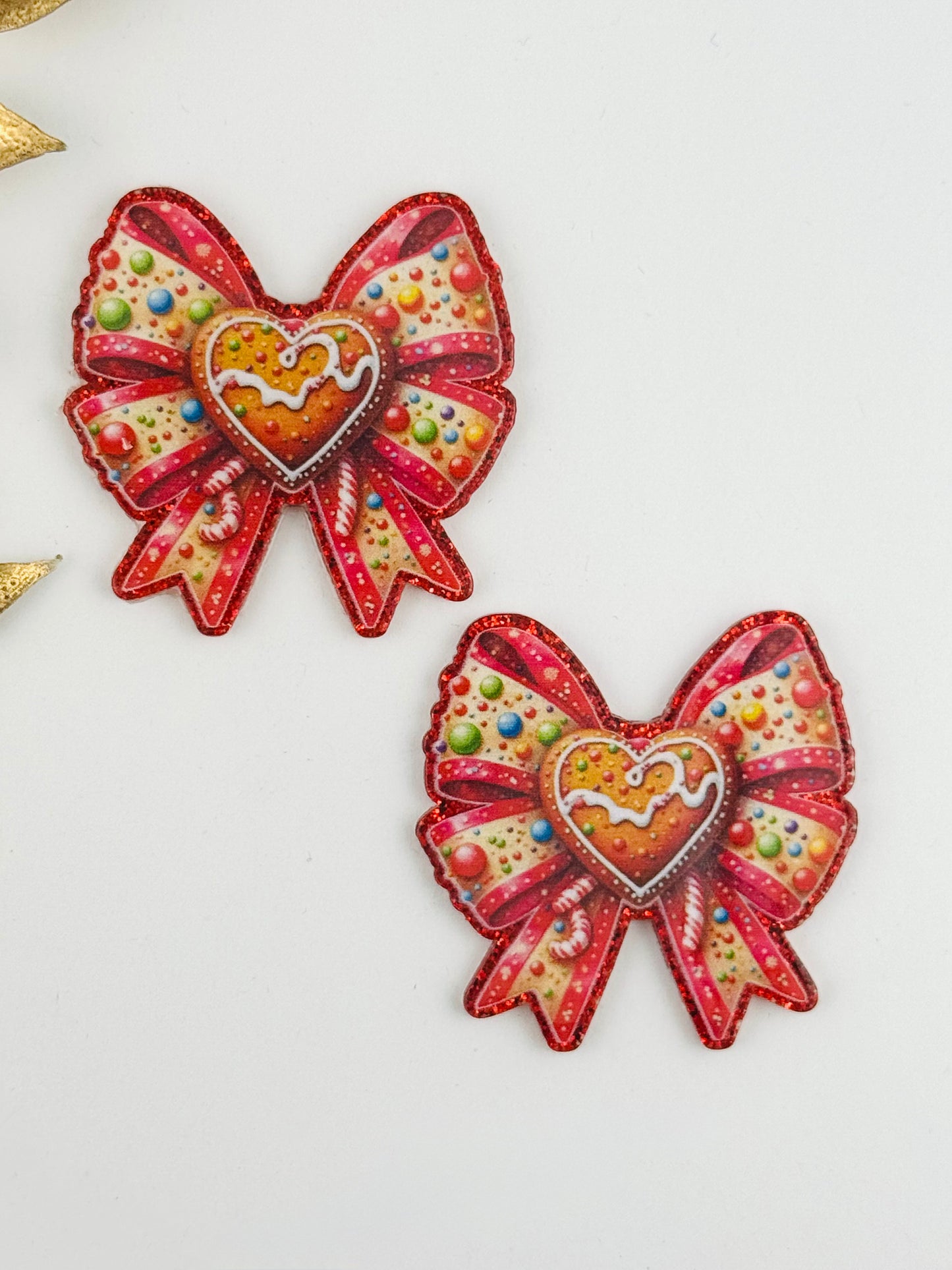Glitter Acrylic Flatback ~ 115 ~ Cookie Bow