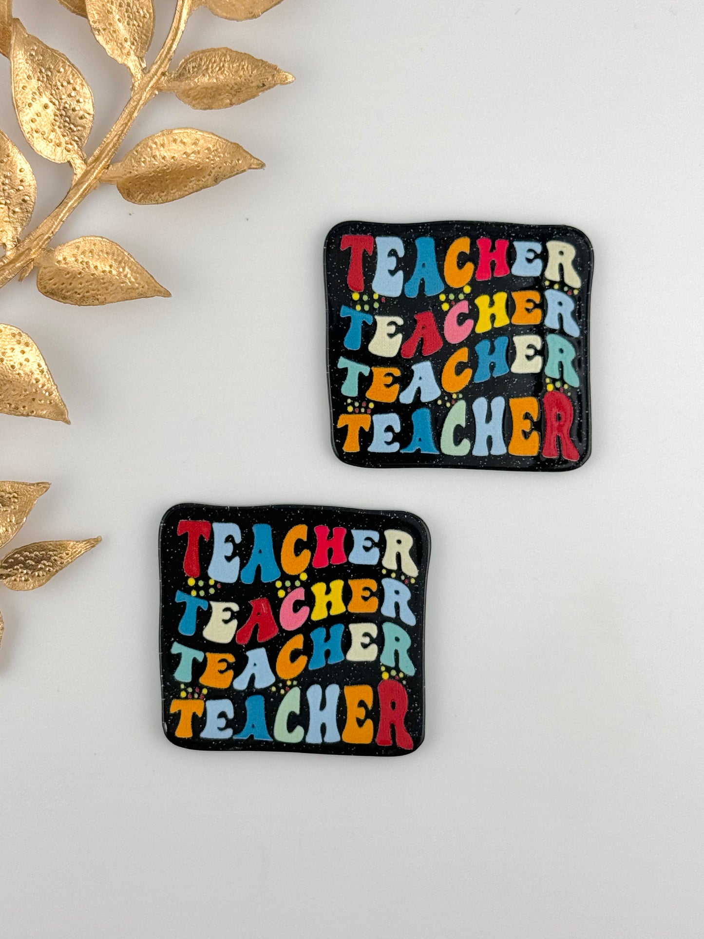 Glitter Acrylic Flatback ~ 1055T ~ Teacher Teacher
