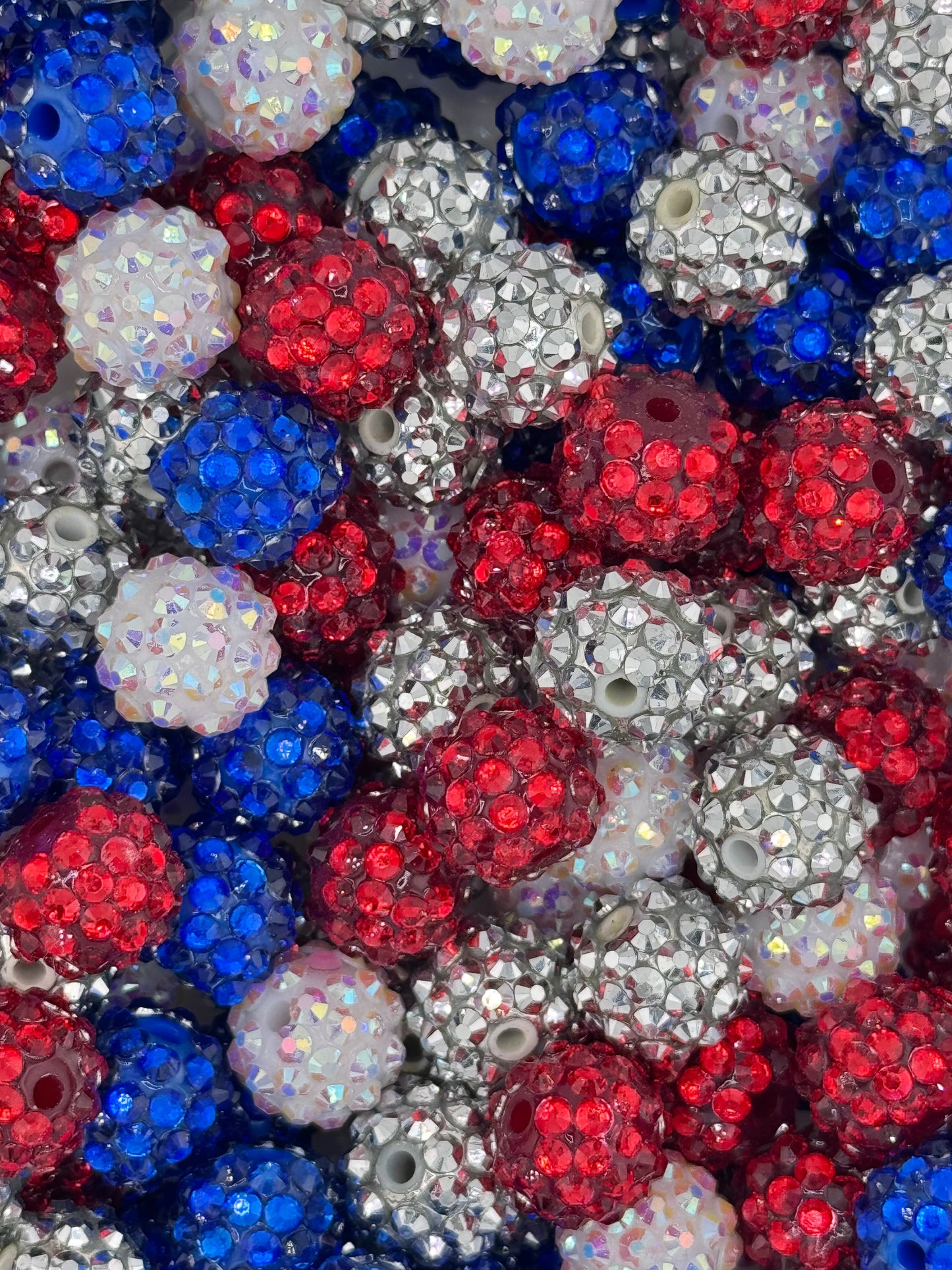 Patriotic Mix Rhinestone 14mm Acrylic (20ct)
