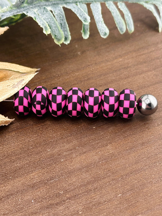P423 Bright Pink Checkered *Custom 14mm Abacus