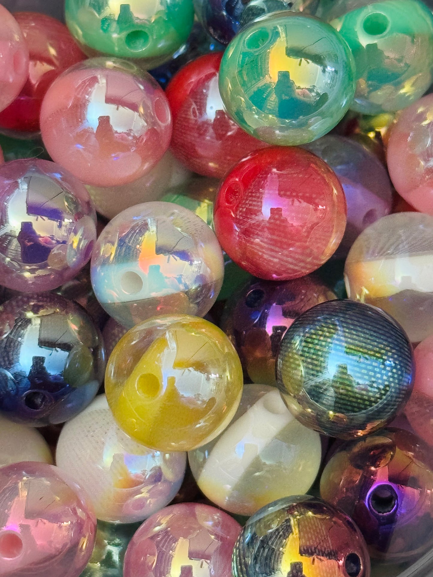 Acrylic 16mm Bead Bag - Opal Matrix 10ct Mix