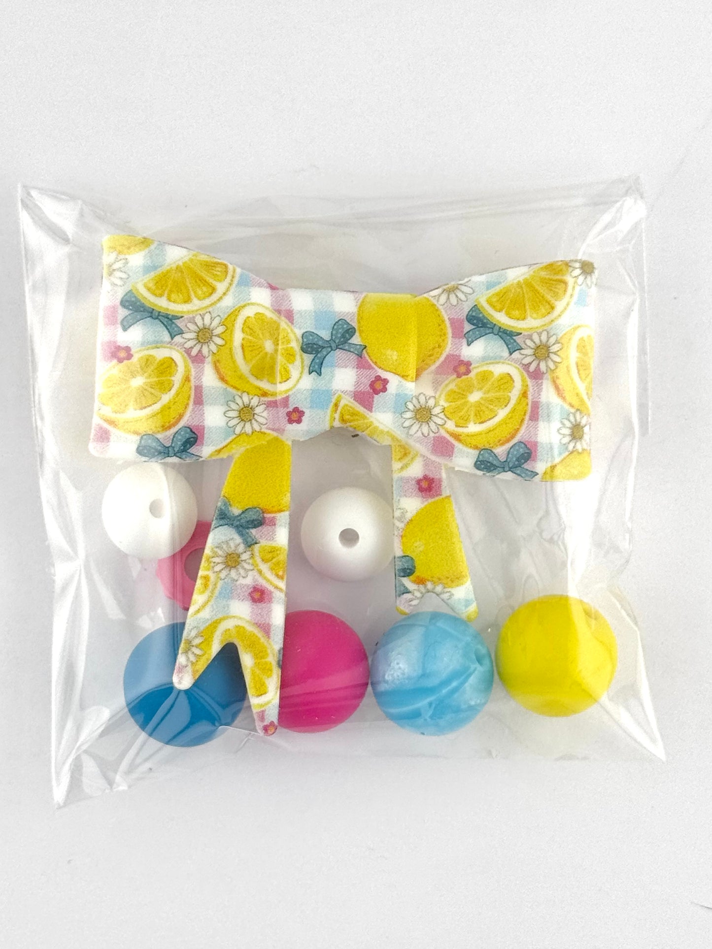 Bead Bag - Lemon Picnic Bow
