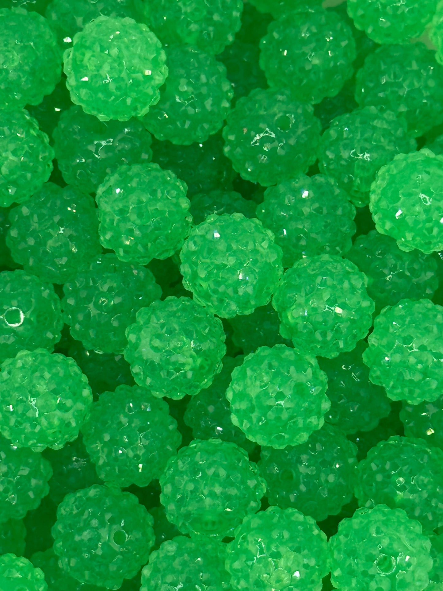 Rhinestone 16mm Acrylic ~ Clear Christmas Green