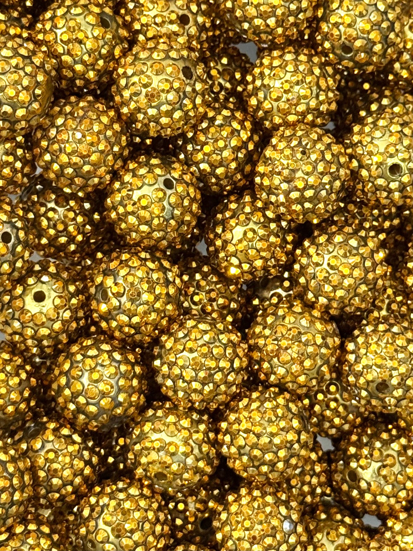 Rhinestone 20mm Acrylic ~ Painted Gold