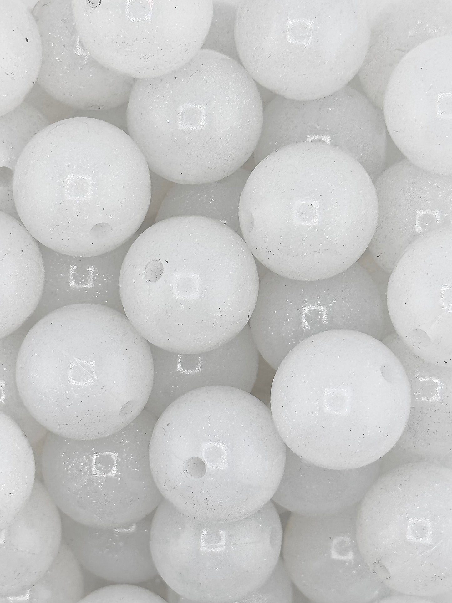 Liquid Iridescent Glitter White 15mm