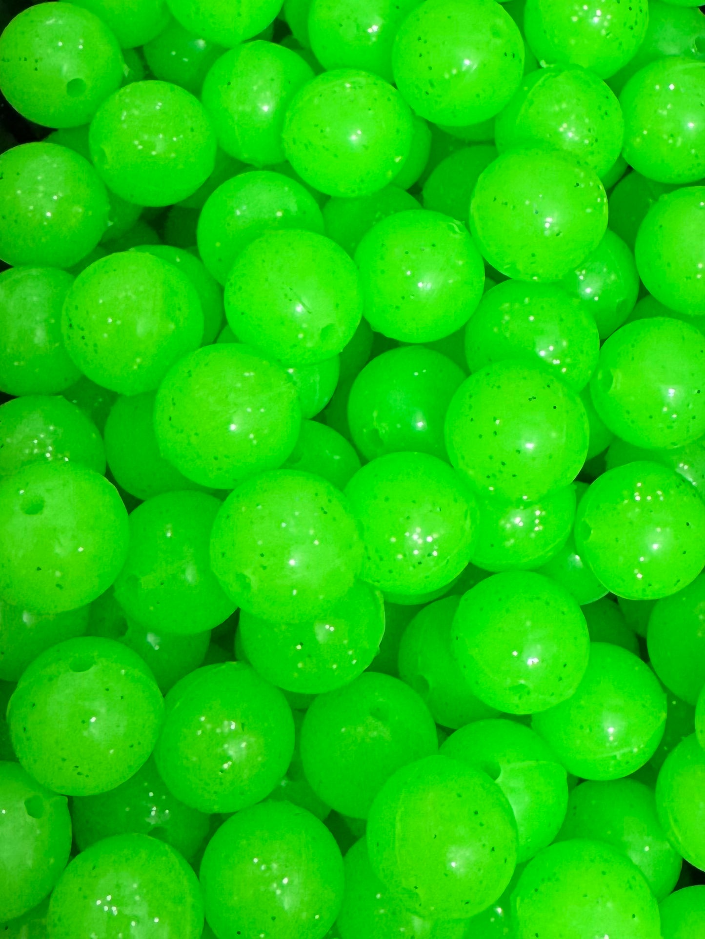 Liquid Neon Glitter Bold Green 15mm
