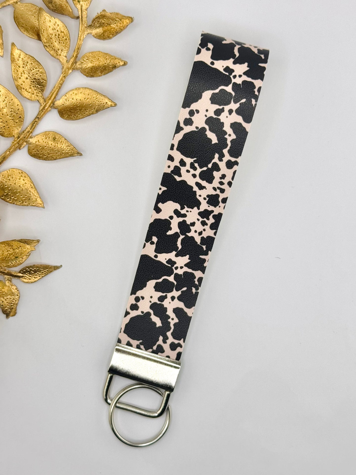 Faux Leather Key Fob - Dusty Cowhide