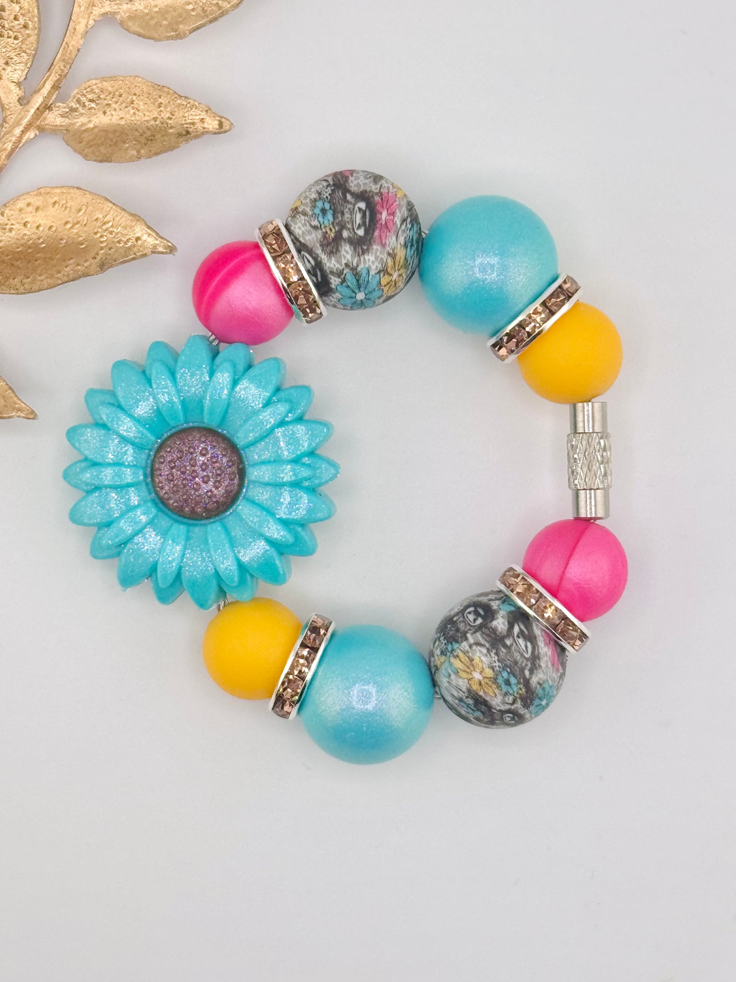 (Wholesale) Cup Charm ~ Opal Western Daisy